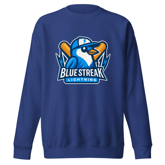 Performance | Crewneck | Blue Streak Lightning | Mascot Logo