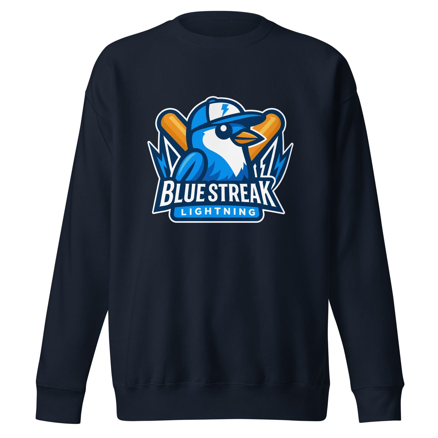 Performance | Crewneck | Blue Streak Lightning | Mascot Logo
