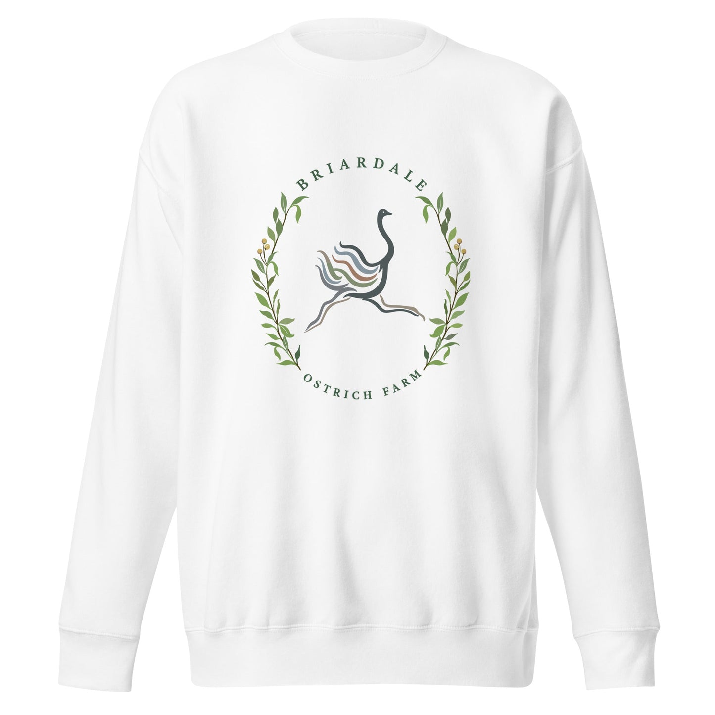 Performance | Crewneck | Briardale Ostrich Farm | Crest Logo