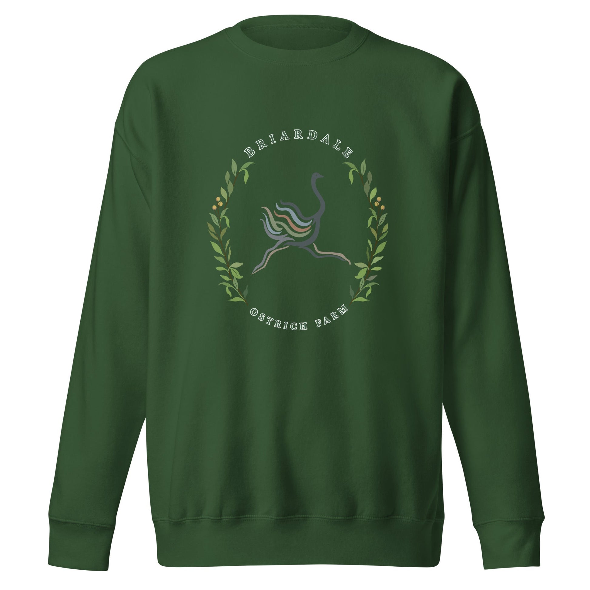 Performance | Crewneck | Briardale Ostrich Farm | Crest Logo