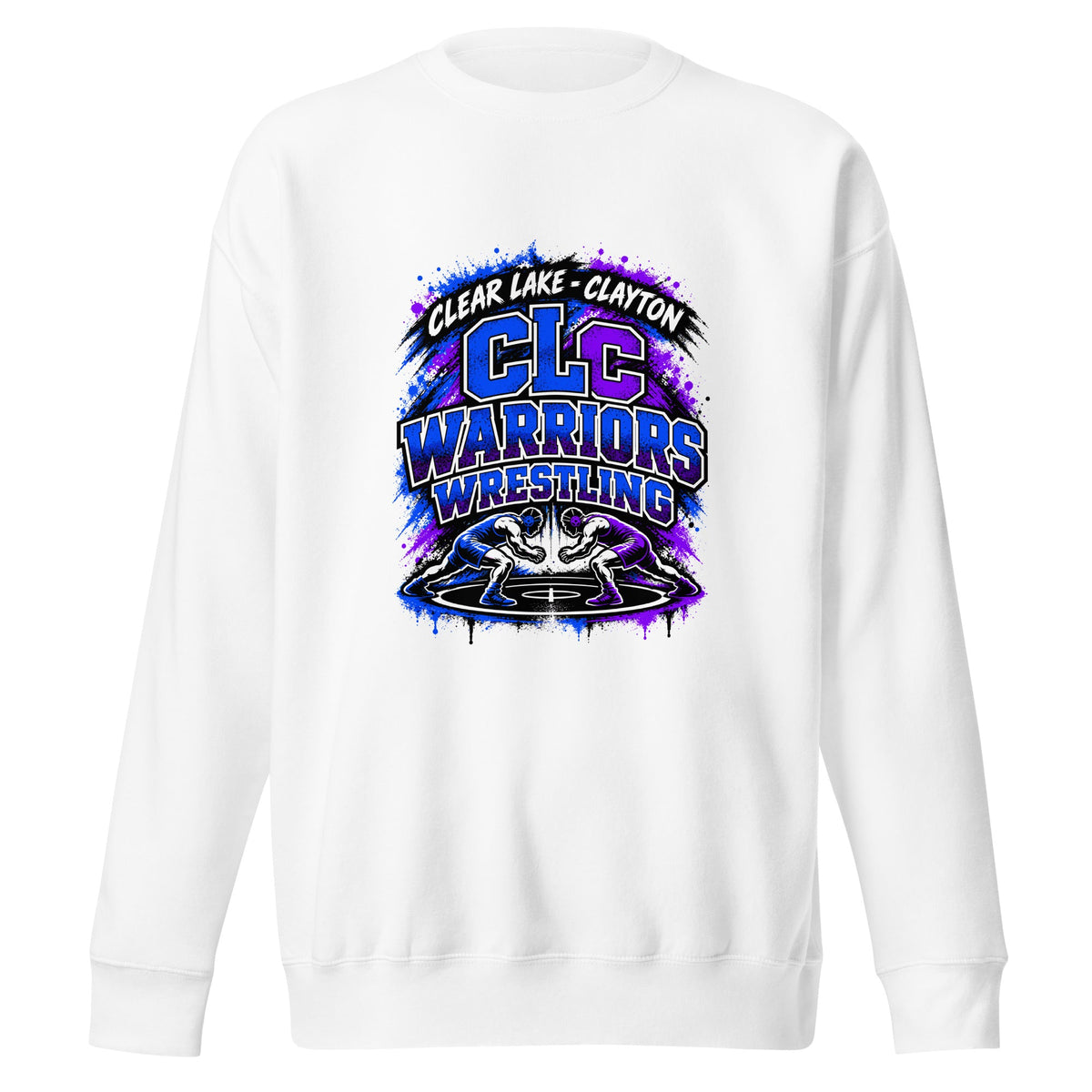 Performance | Crewneck | Clear Lake - Clayton Wrestling | Apex Logo