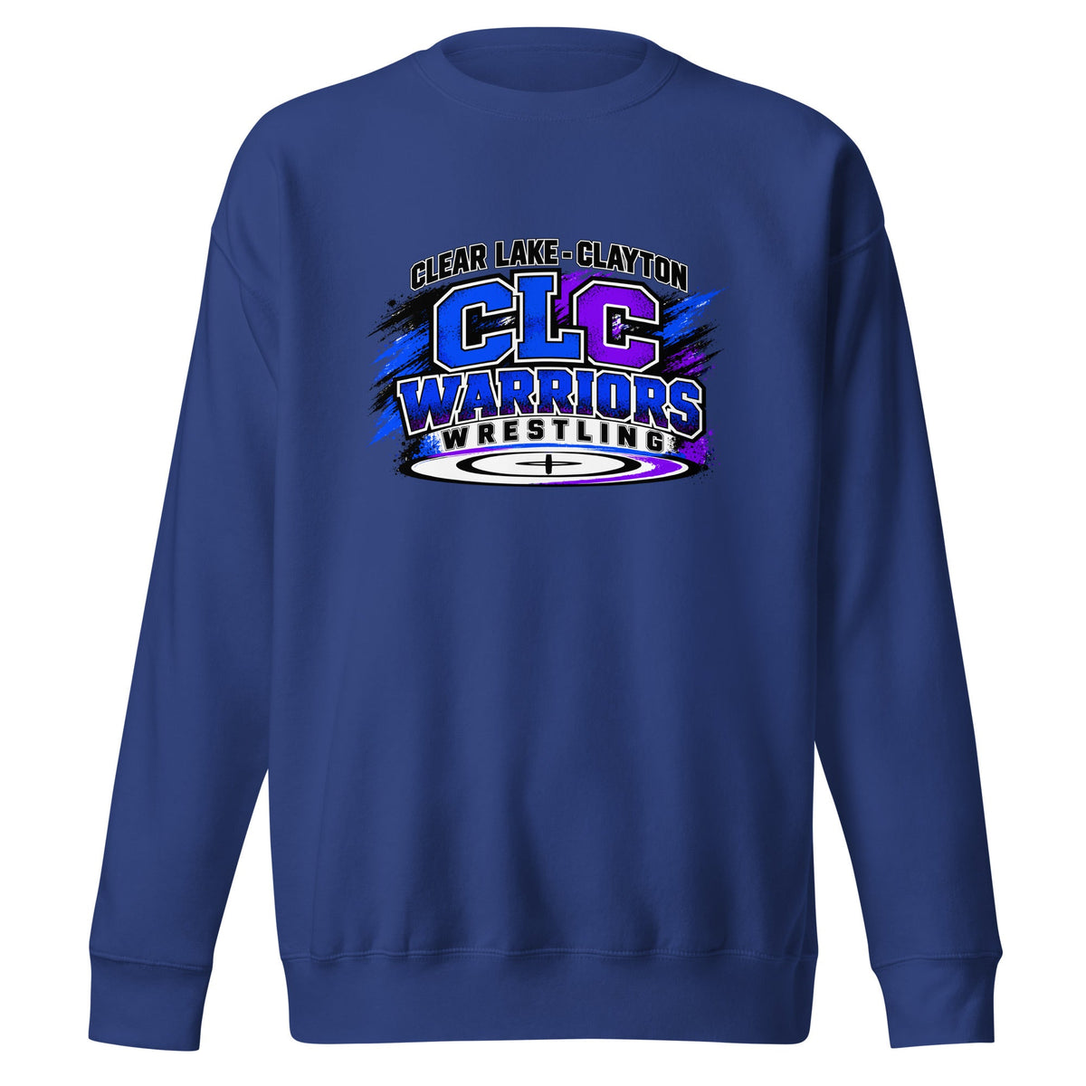 Performance | Crewneck | Clear Lake - Clayton Wrestling | Vanguard Logo
