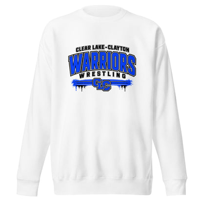 Performance | Crewneck | Clear Lake - Clayton Wrestling | Warrior Crest Logo
