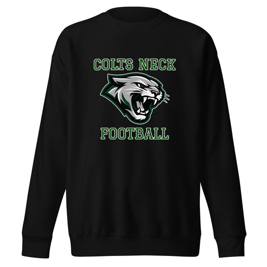 Performance | Crewneck | Colts Neck Cougars | Youth Tackle Football (AYF) | Green Predator Logo