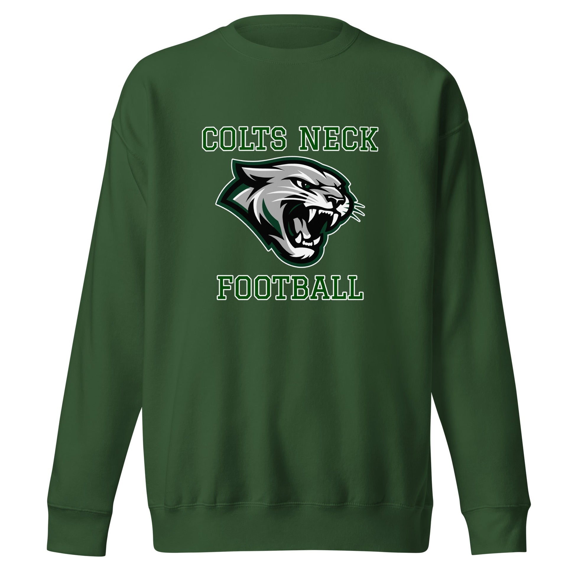 Performance | Crewneck | Colts Neck Cougars | Youth Tackle Football (AYF) | Green Predator Logo