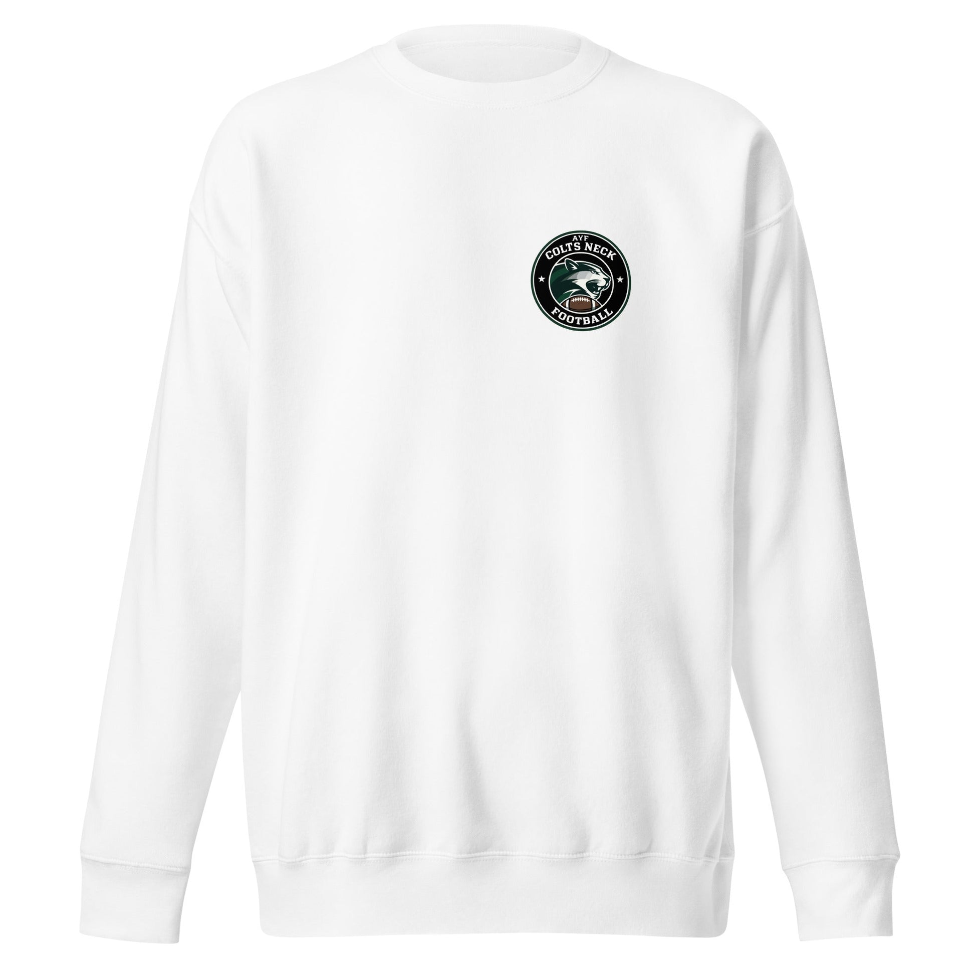 Performance | Crewneck | Colts Neck Cougars | Youth Tackle Football (AYF) | Varsity Badge Logo