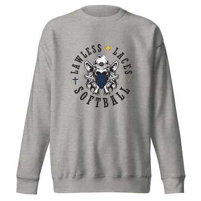 Performance | Crewneck | Lawless Laces Softball | Bandana Mascot Logo