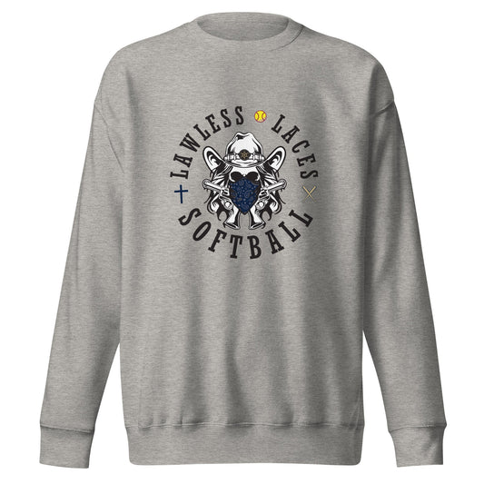 Performance | Crewneck | Lawless Laces Softball | Bandana Mascot Logo
