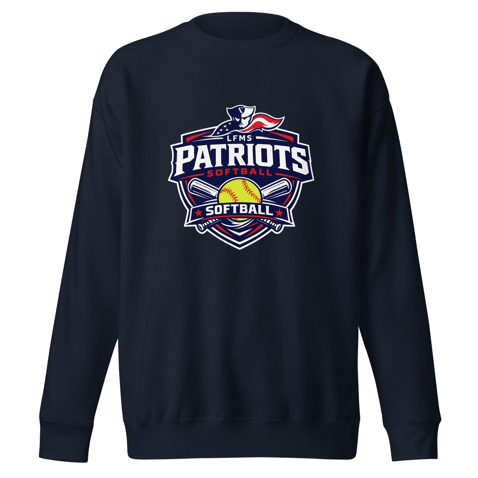 Performance | Crewneck | LFMS Athletics | Patriots Softball Logo