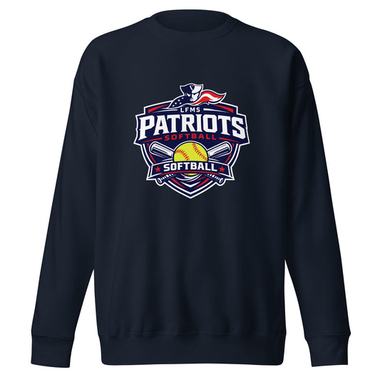 Performance | Crewneck | LFMS Athletics | Patriots Softball Logo