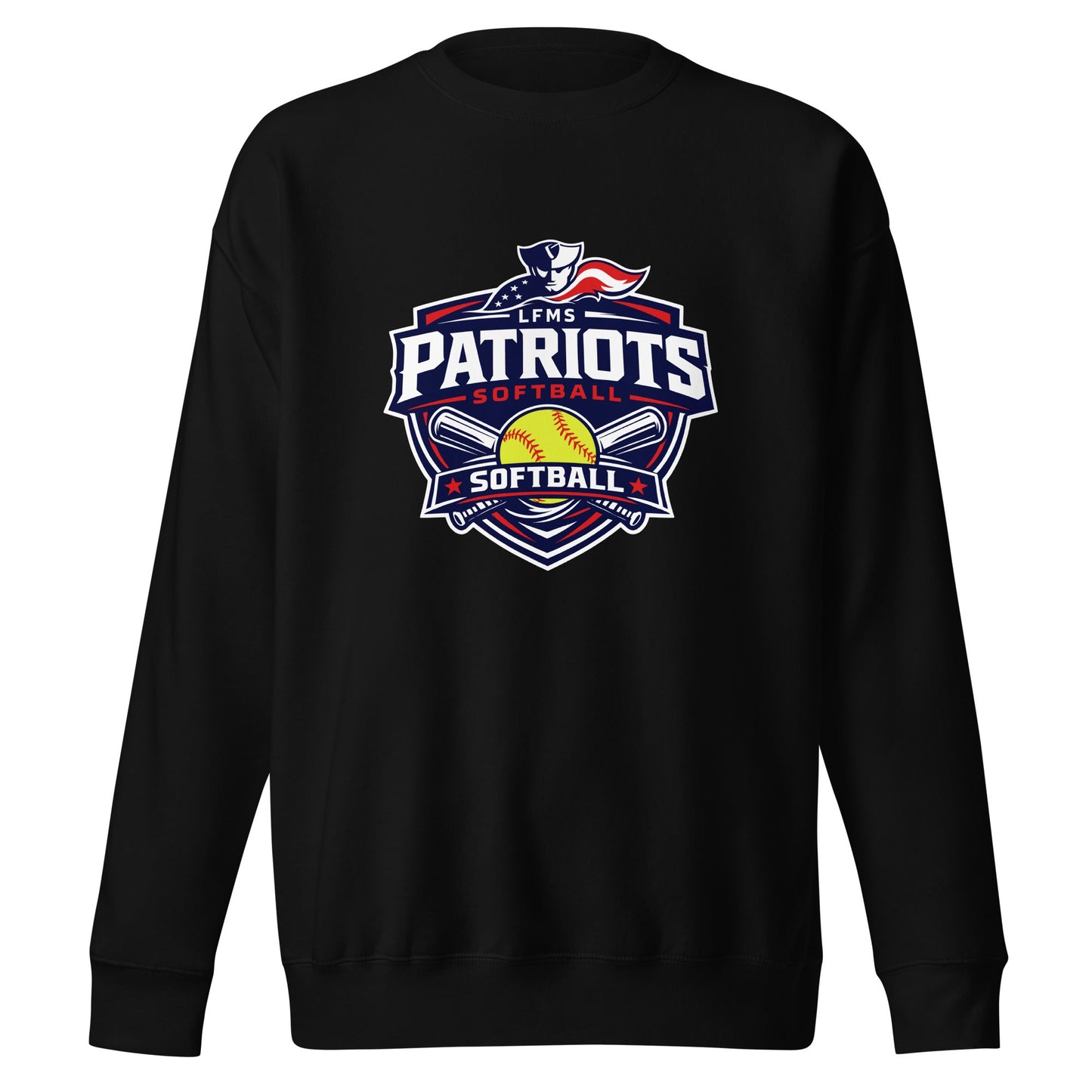 Performance | Crewneck | LFMS Athletics | Patriots Softball Logo