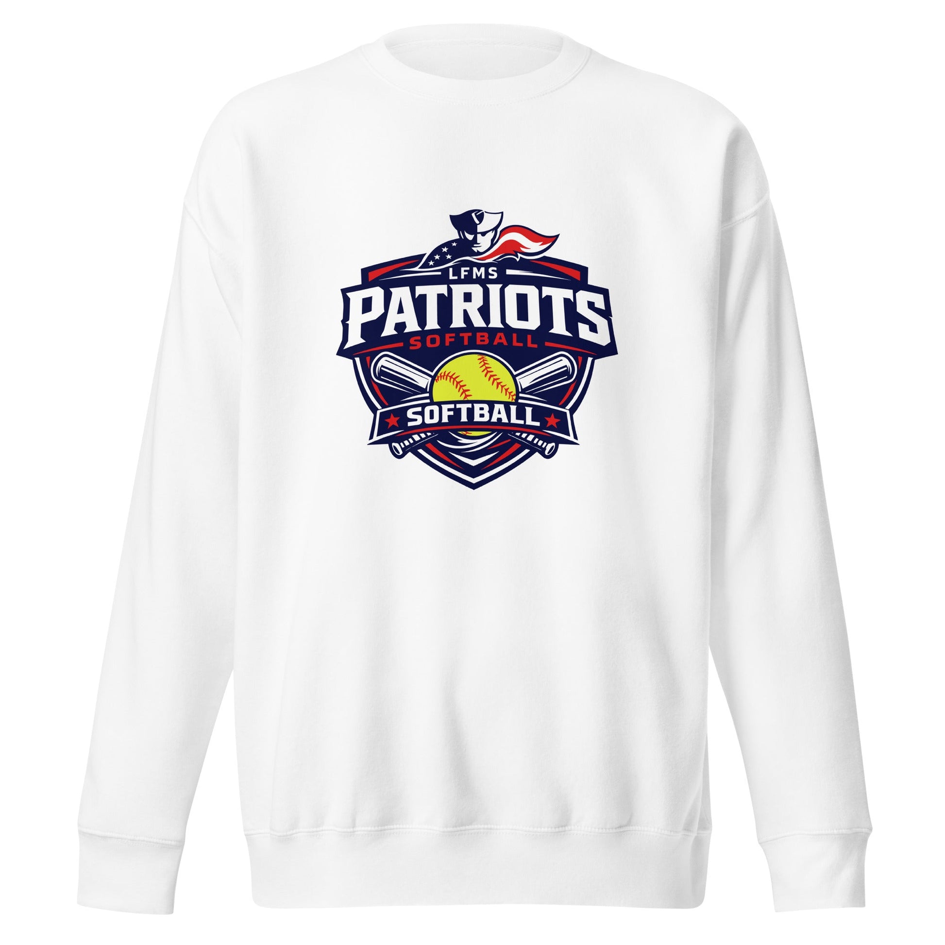 Performance | Crewneck | LFMS Athletics | Patriots Softball Logo