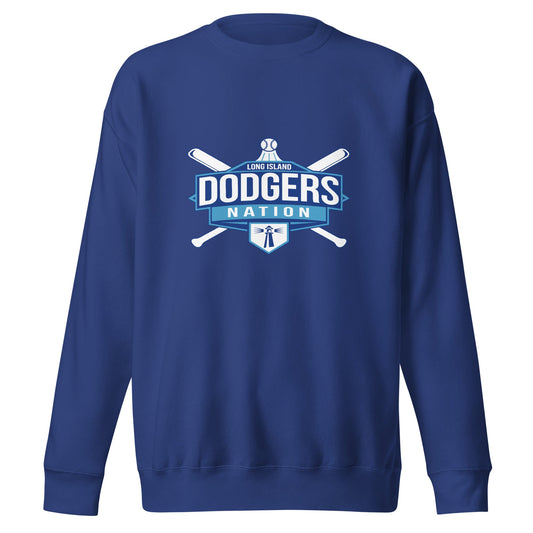 Performance | Crewneck | LI Dodgers Nation | Varsity Crest Logo