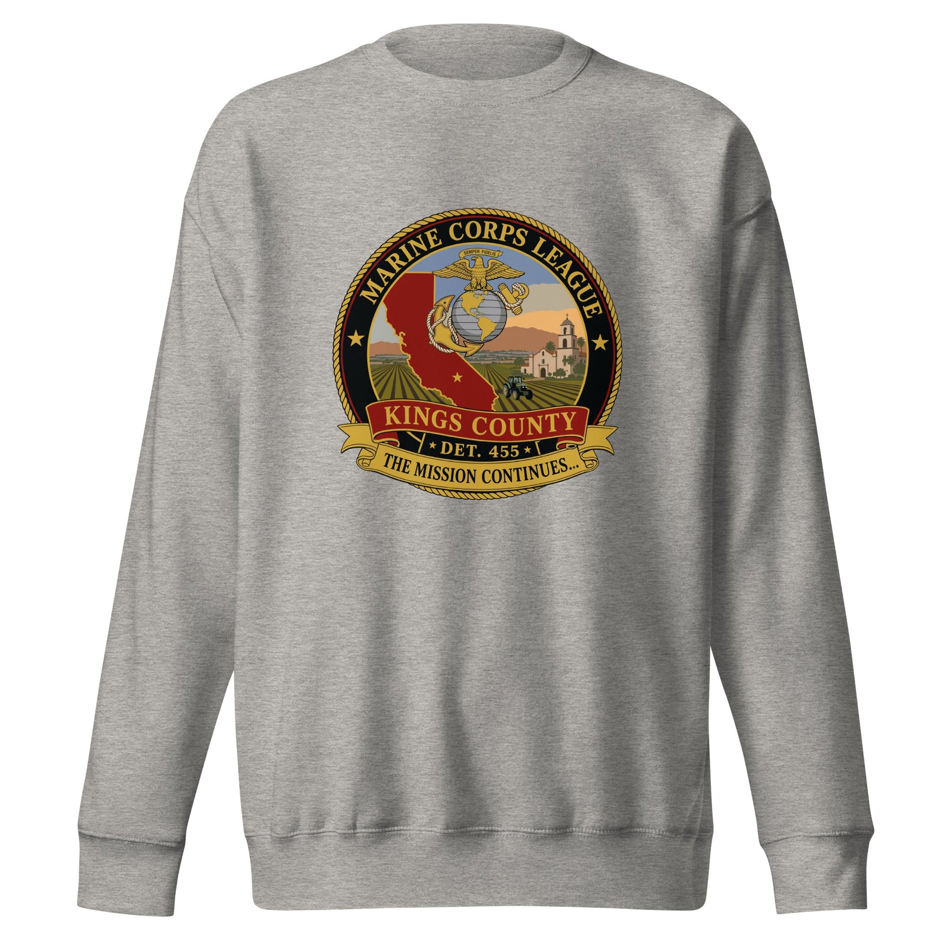 Performance | Crewneck | Marine Corps League kings County Det 455 | Shield Logo