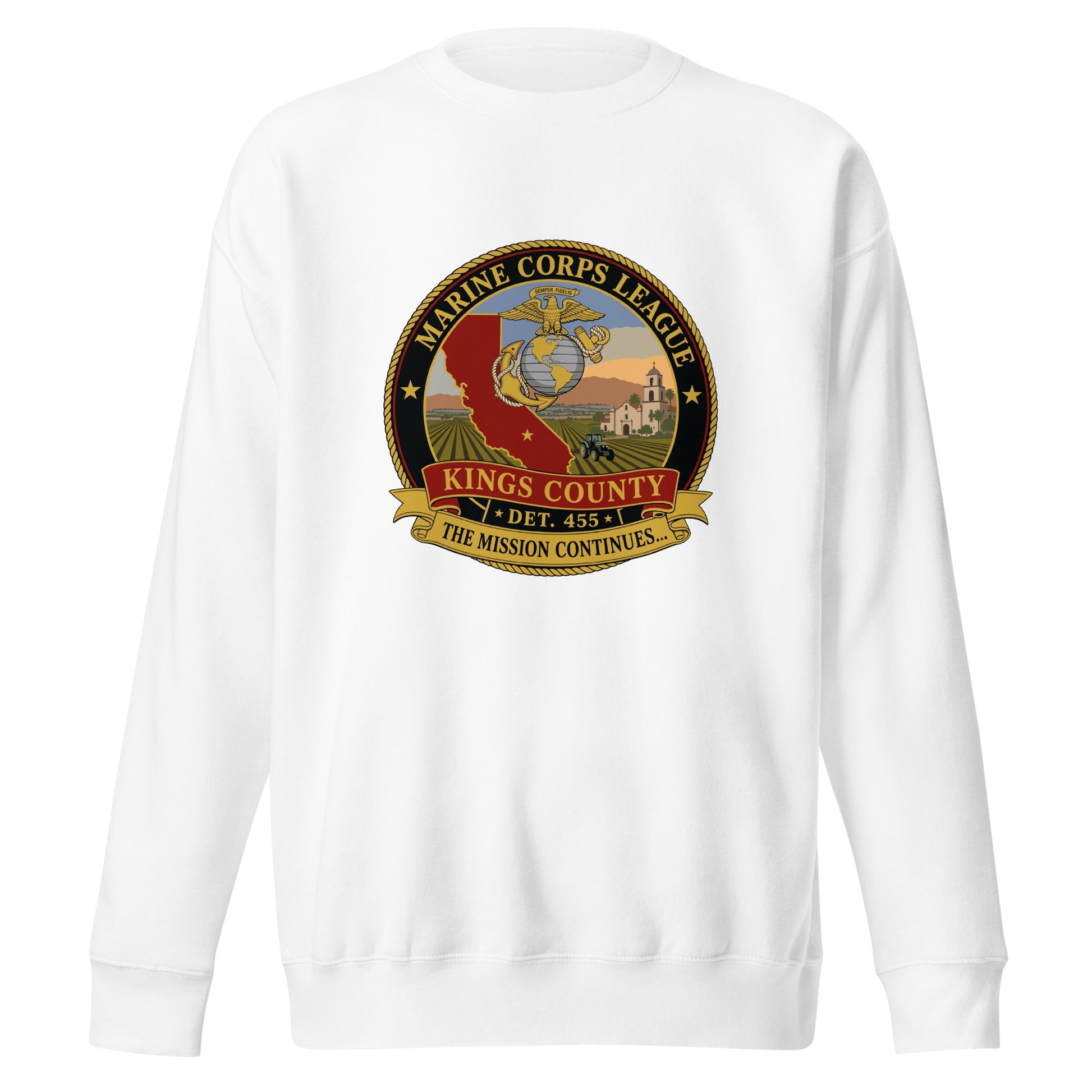 Performance | Crewneck | Marine Corps League kings County Det 455 | Shield Logo