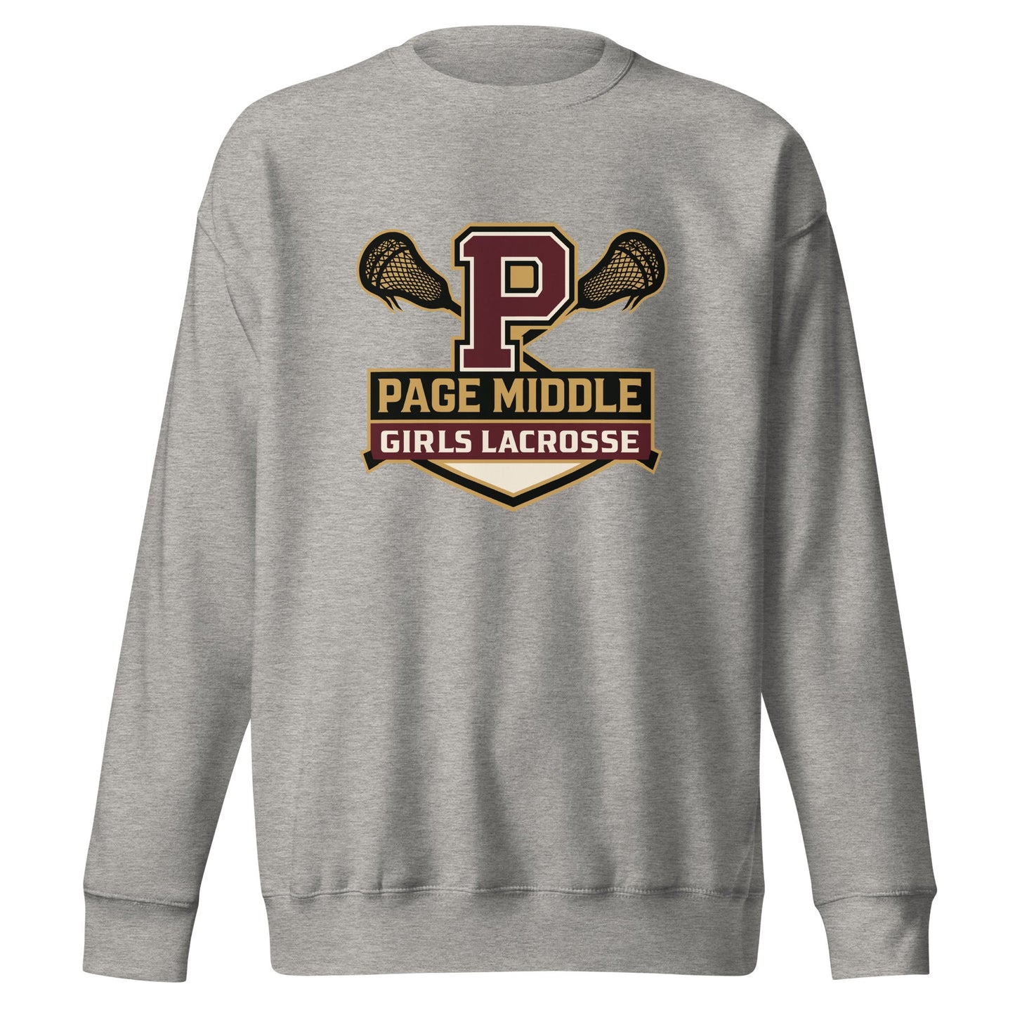 Performance | Crewneck | Page Middle Girls Lacrosse | Block P Logo