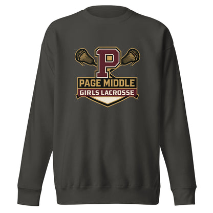 Performance | Crewneck | Page Middle Girls Lacrosse | Block P Logo