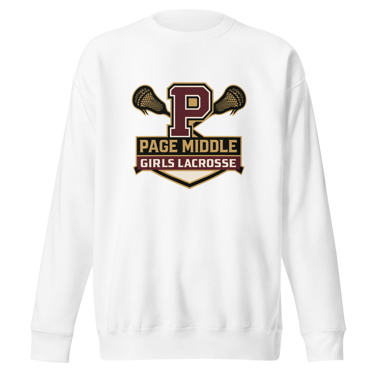 Performance | Crewneck | Page Middle Girls Lacrosse | Block P Logo