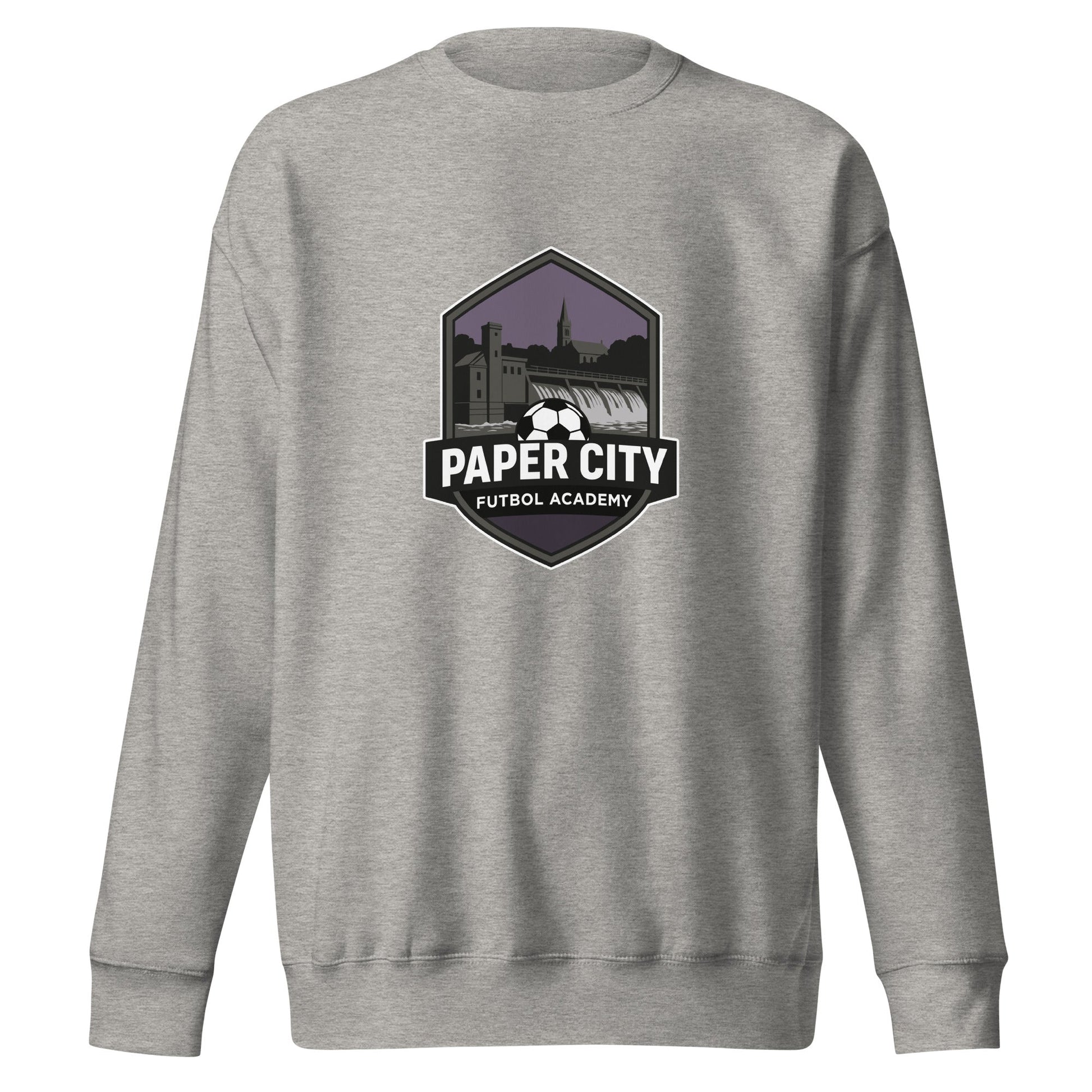 Performance | Crewneck | Paper City Futbol Academy | Vanguard Shield Logo