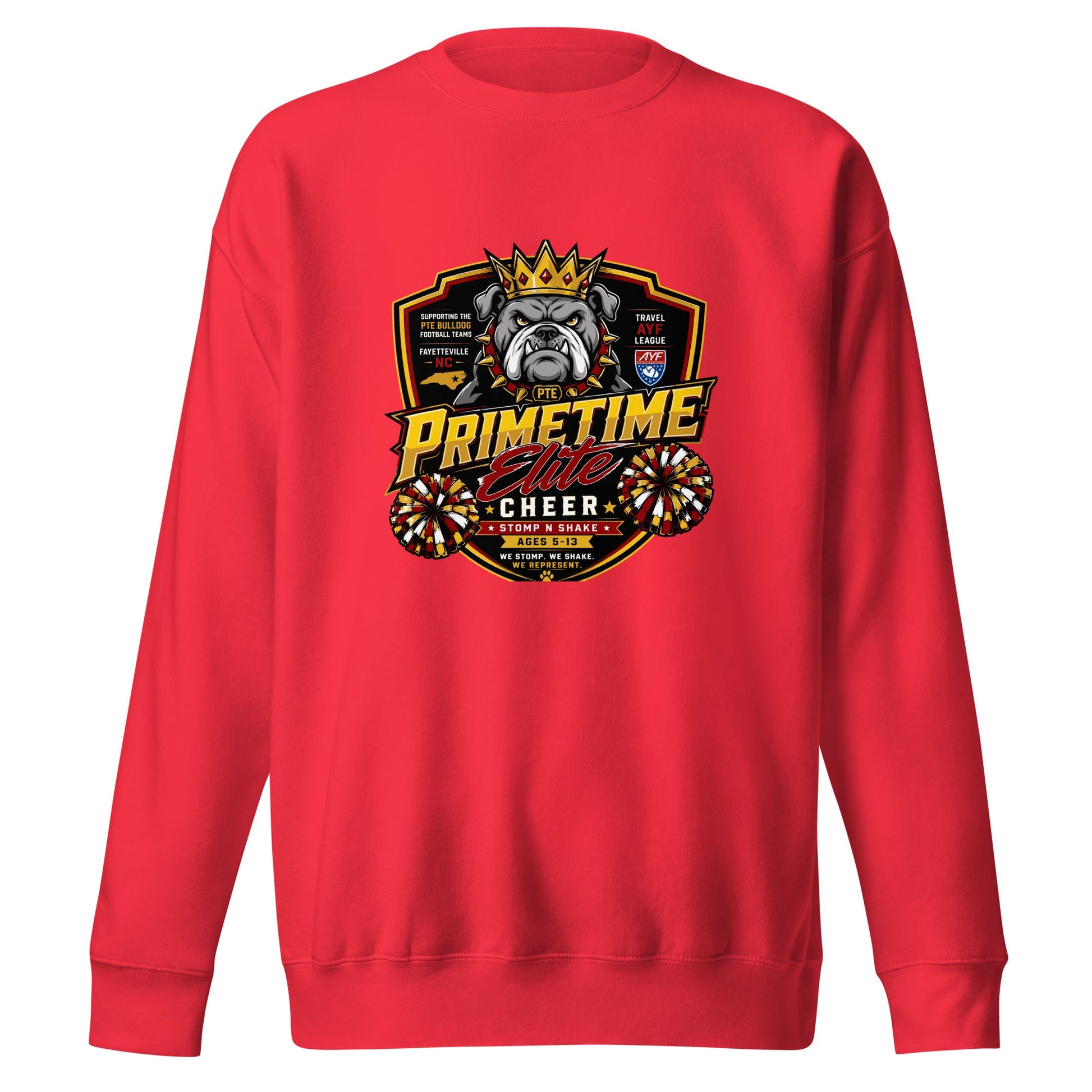 Performance | Crewneck | PTE Bulldog Cheer | Shield Logo