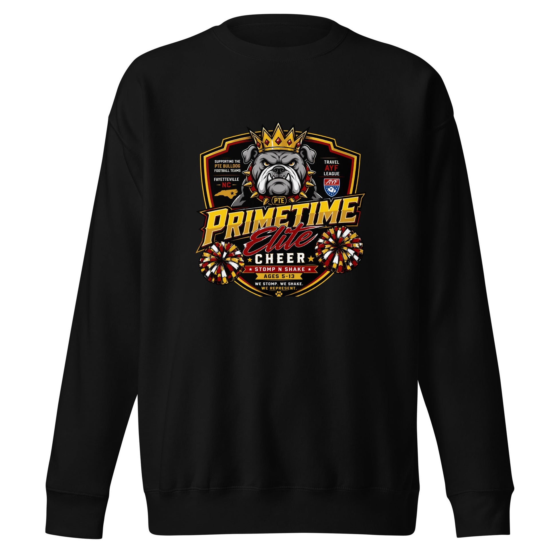 Performance | Crewneck | PTE Bulldog Cheer | Shield Logo