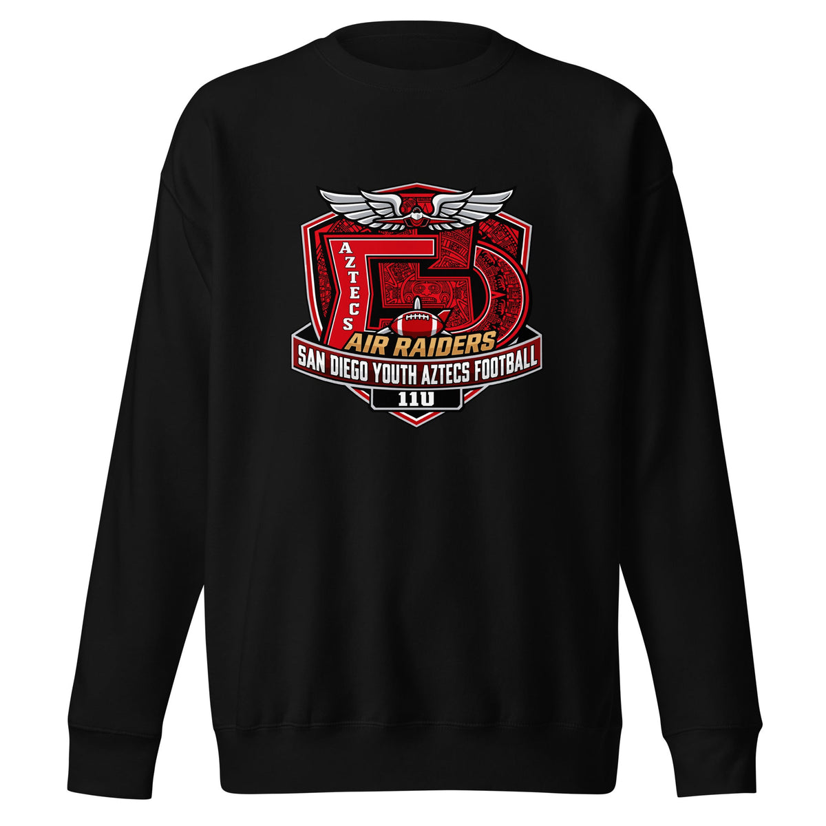 Performance | Crewneck | San Diego Youth Aztecs Football 11u Air Raiders | Shield Logo