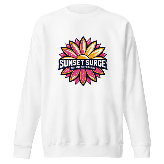 Performance | Crewneck | Sunset Surge All-Star Cheerleading | Bloom Surge Logo