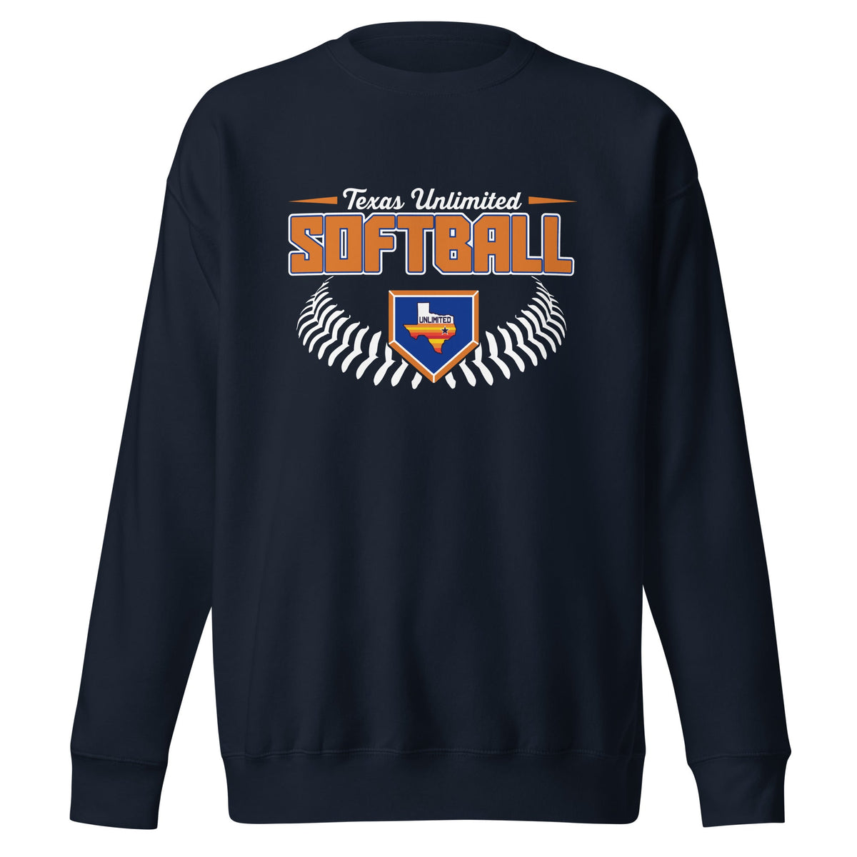 Performance | Crewneck | Texas Unlimited | Softball Logo