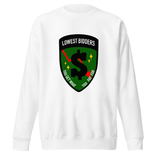 Performance | Crewneck | The Lowest Bidders | Emblem Logo