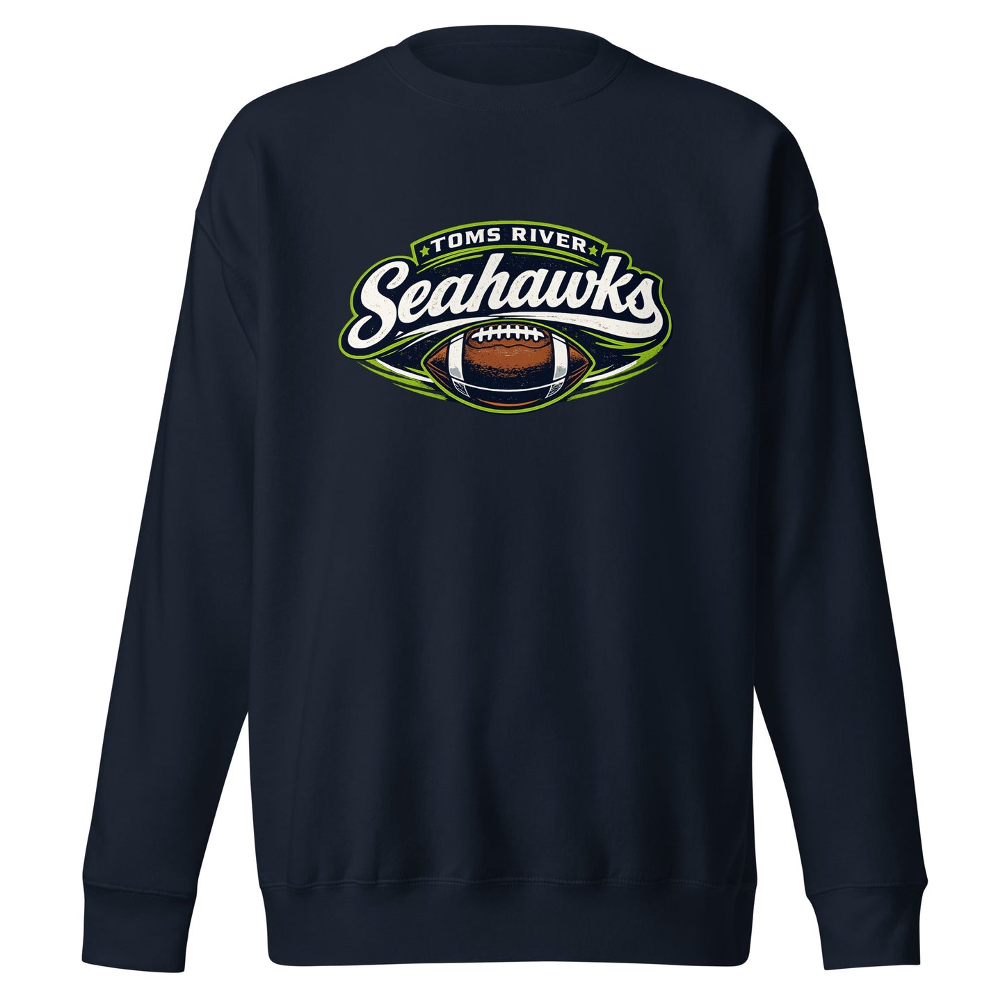 Performance | Crewneck | Toms River Seahawks | Football Emblem Logo