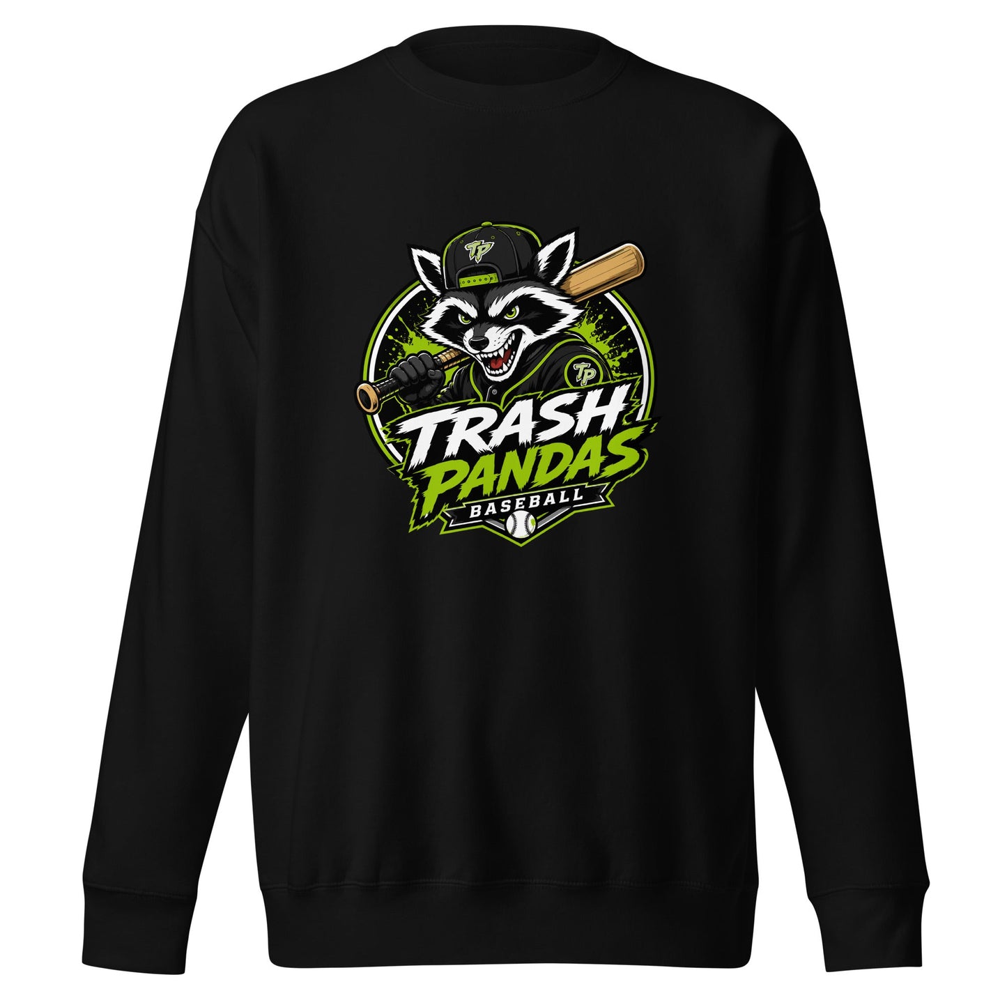Performance | Crewneck | Trash Pandas Baseball Organization | Mascot Logo