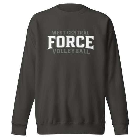 Performance | Crewneck | West Central Force Volleyball | Grey Logo