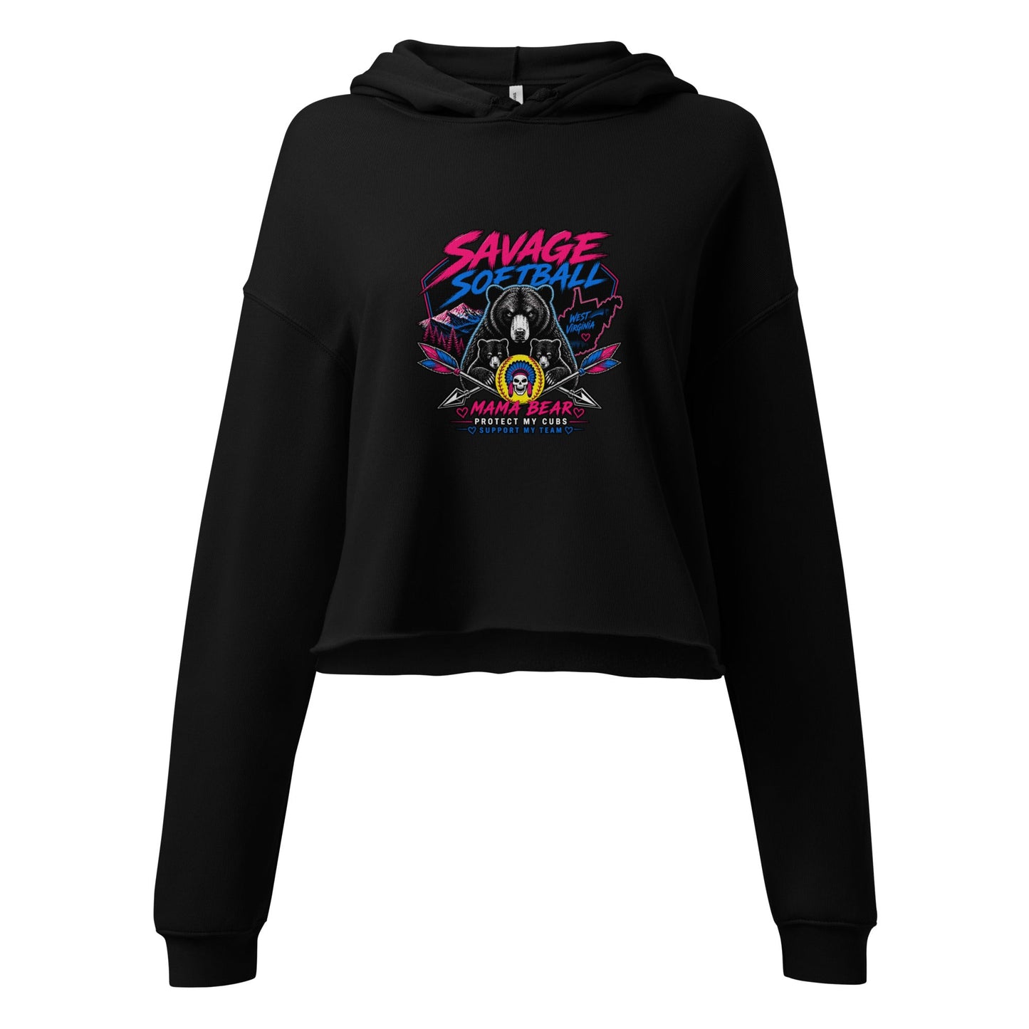 Performance | Cropped Hoodie | Savage Softball | Mascot Logo