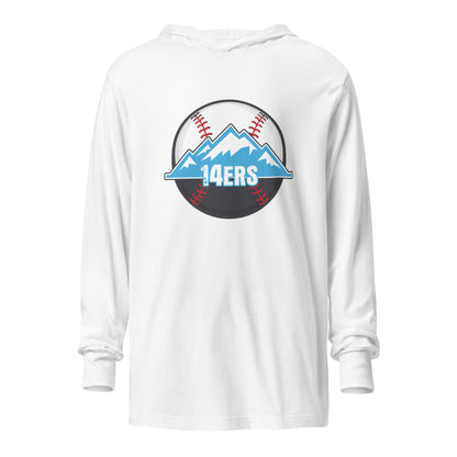 Performance | Hooded Long Sleeve T Shirt | 14ers Baseball | Athletics Logo