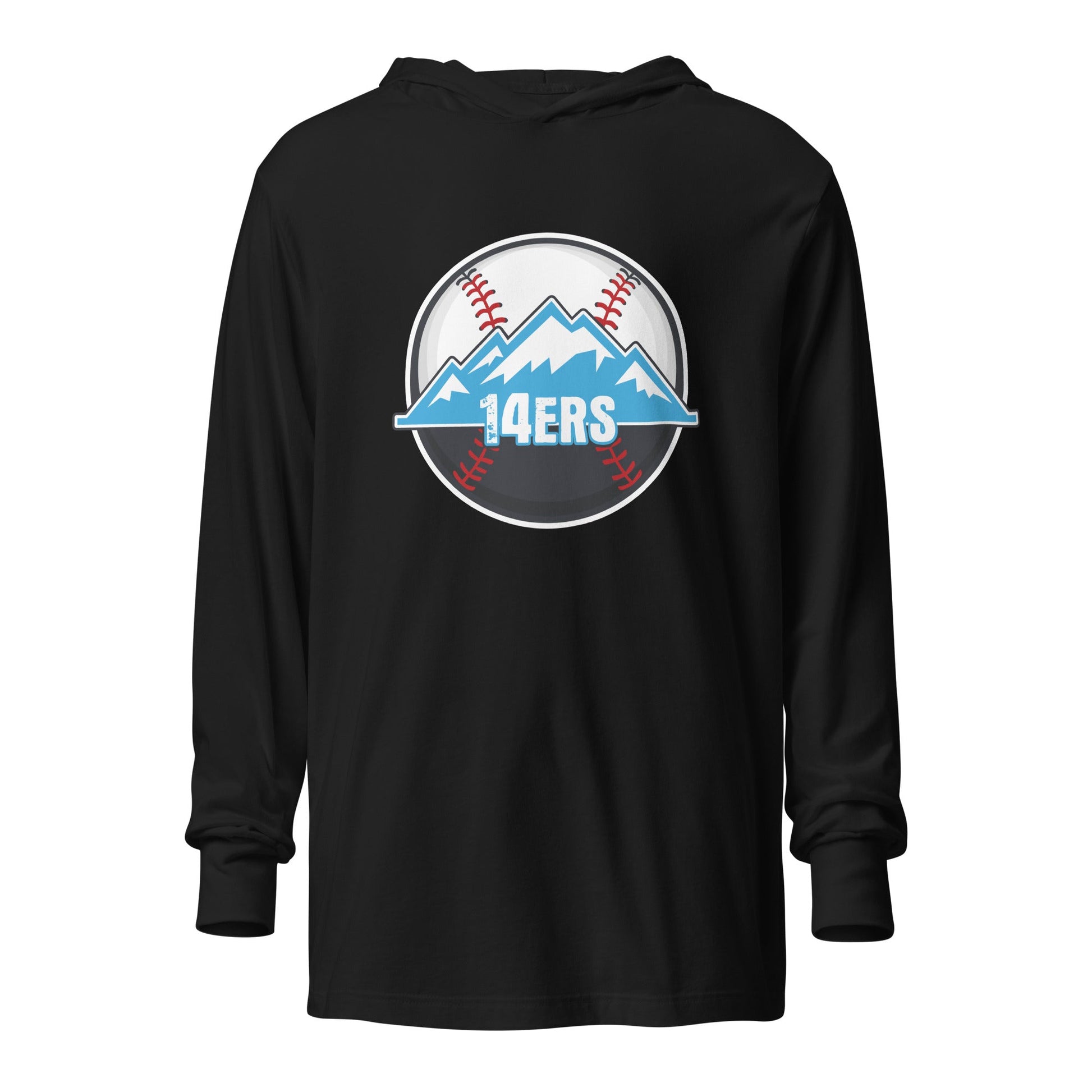 Performance | Hooded Long Sleeve T Shirt | 14ers Baseball | Athletics Logo