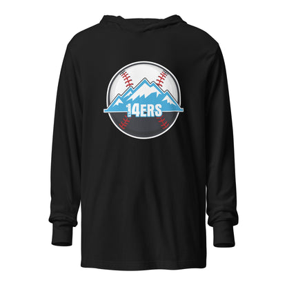 Performance | Hooded Long Sleeve T Shirt | 14ers Baseball | Athletics Logo