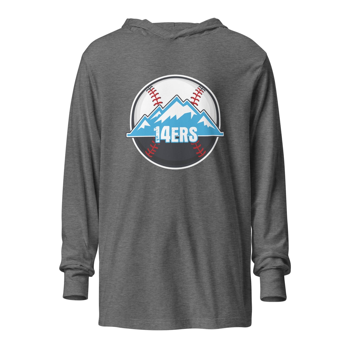 Performance | Hooded Long Sleeve T Shirt | 14ers Baseball | Athletics Logo