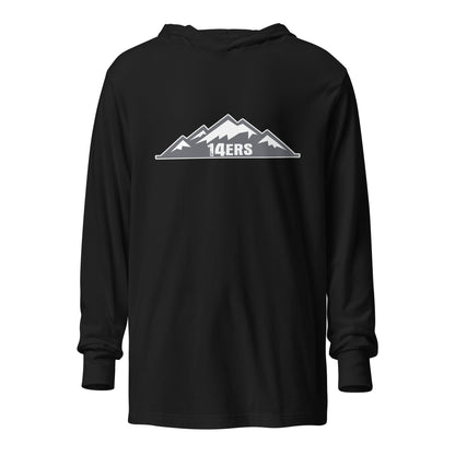 Performance | Hooded Long Sleeve T Shirt | 14ers Baseball | Grey Logo
