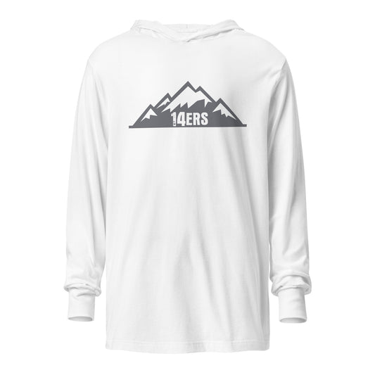 Performance | Hooded Long Sleeve T Shirt | 14ers Baseball | Grey Logo