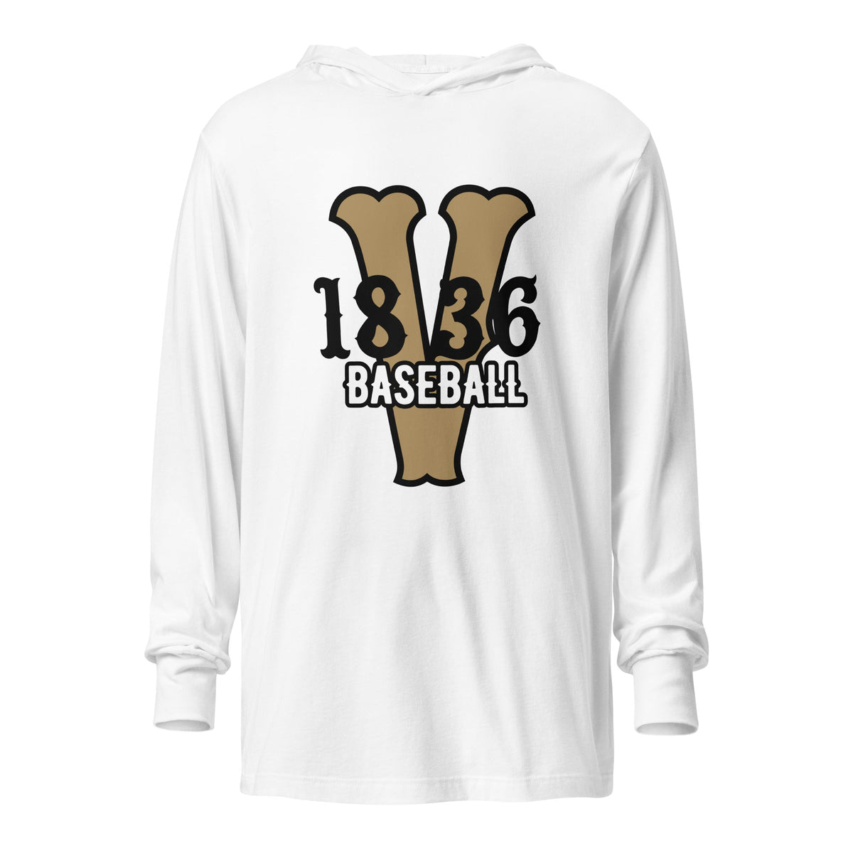 Performance | Hooded Long Sleeve T Shirt | 1836 Volunteers Baseball | Crest Logo