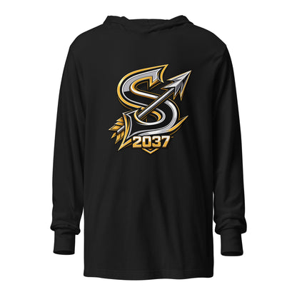 Performance | Hooded Long Sleeve T Shirt | 2037 Sachem Arrows | Arrowhead Crest Logo