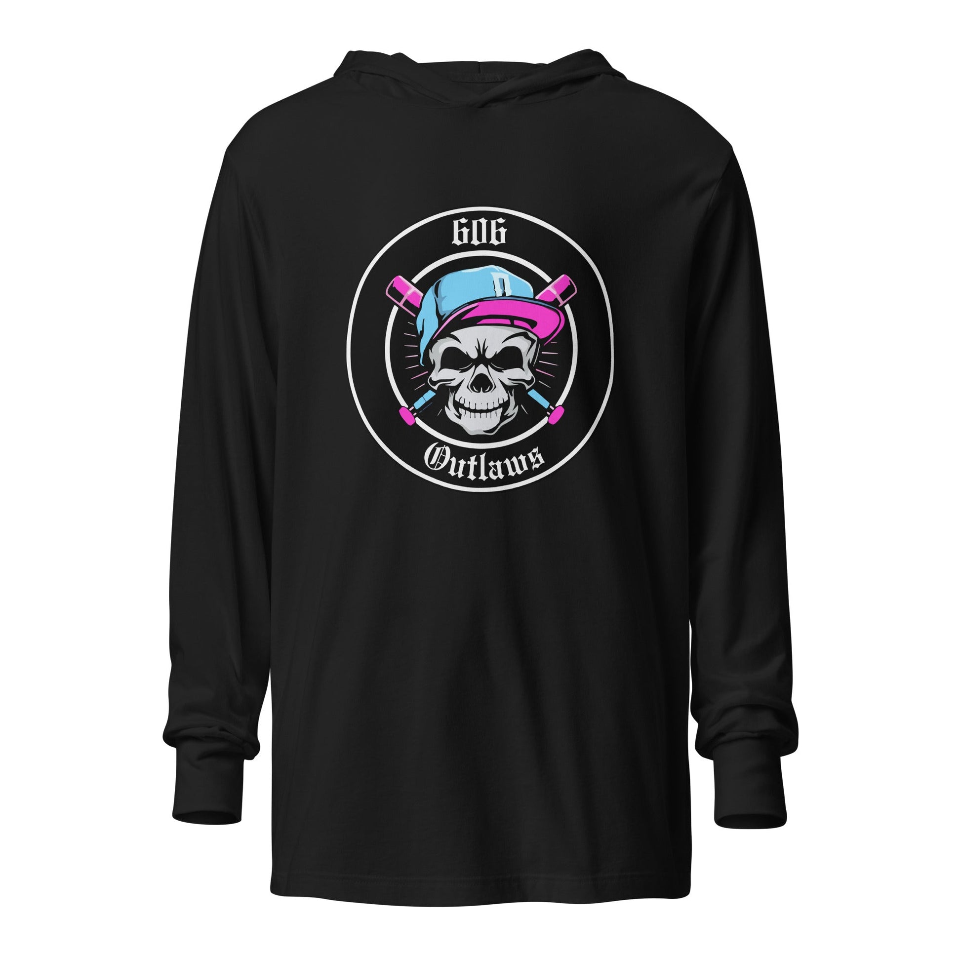 Performance | Hooded Long Sleeve T Shirt | 606 Outlaws Baseball | Badge Logo