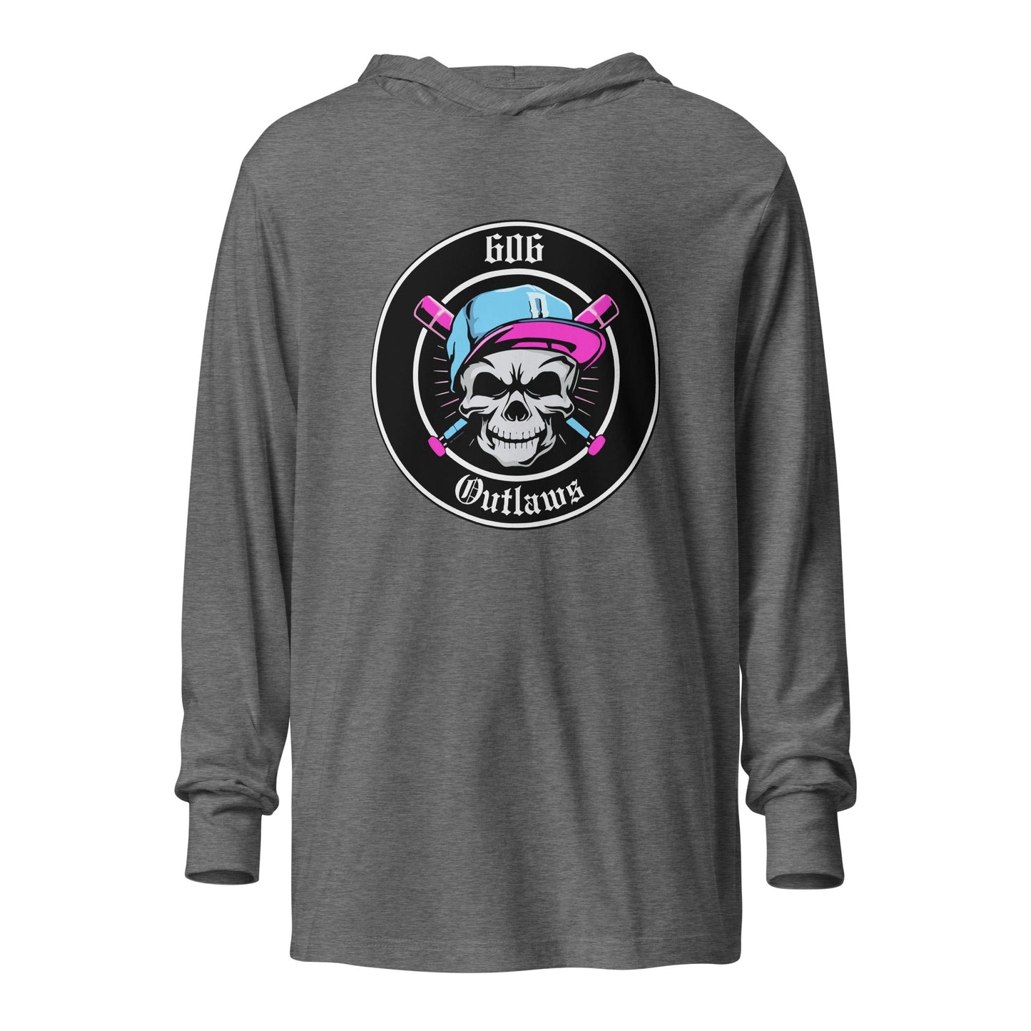 Performance | Hooded Long Sleeve T Shirt | 606 Outlaws Baseball | Badge Logo