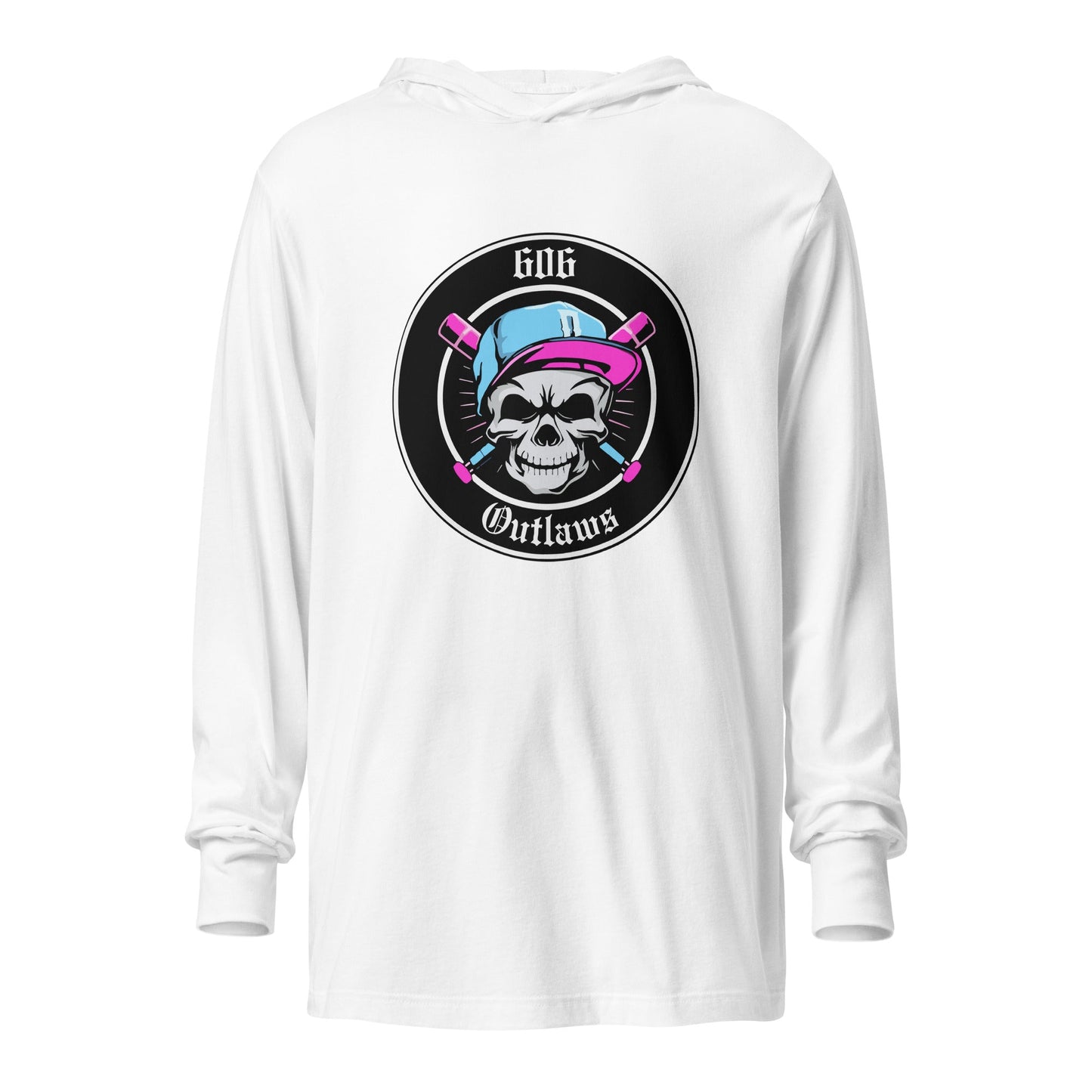 Performance | Hooded Long Sleeve T Shirt | 606 Outlaws Baseball | Badge Logo