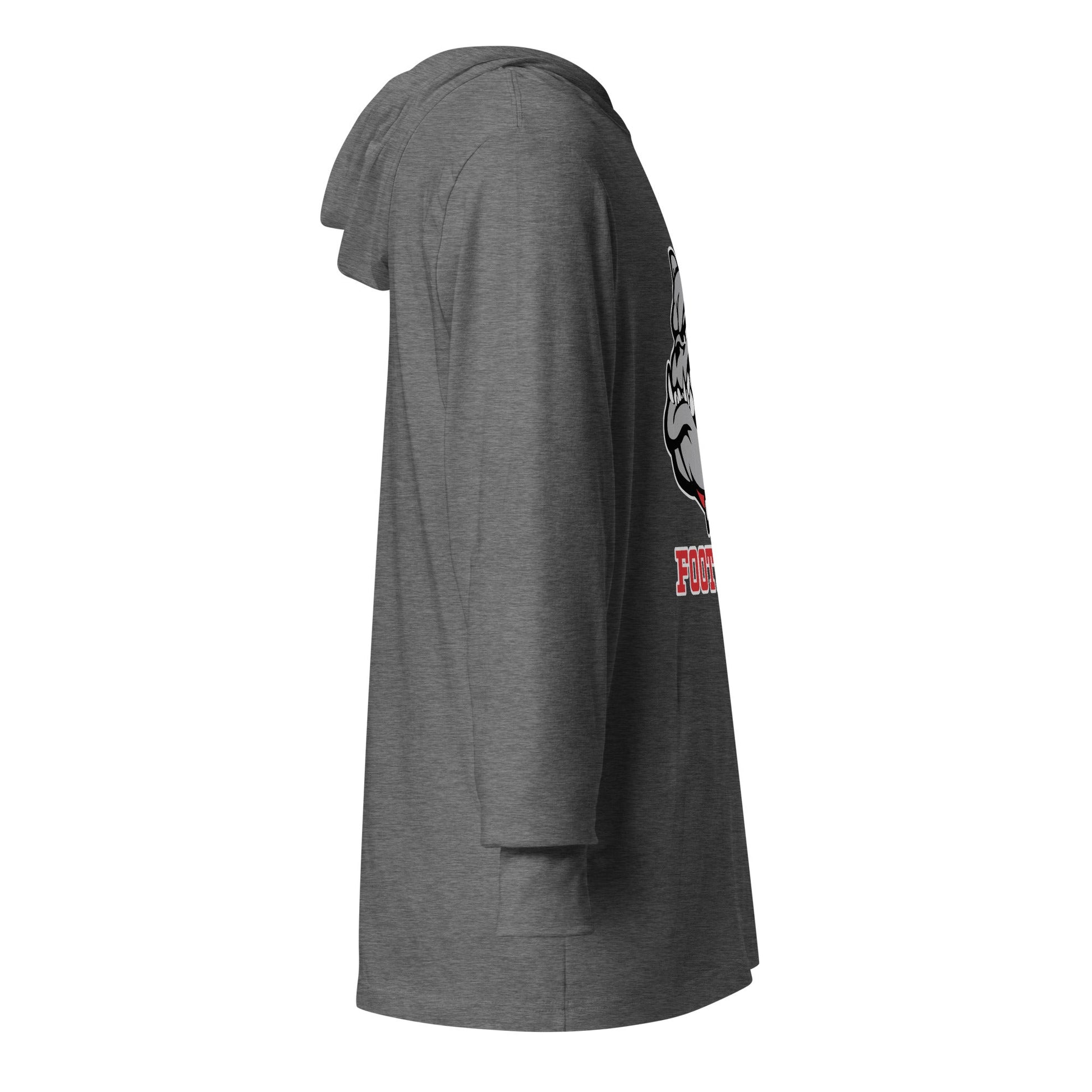 Performance | Hooded Long Sleeve T Shirt | 6th Grade Bulldogs Team | Football Logo