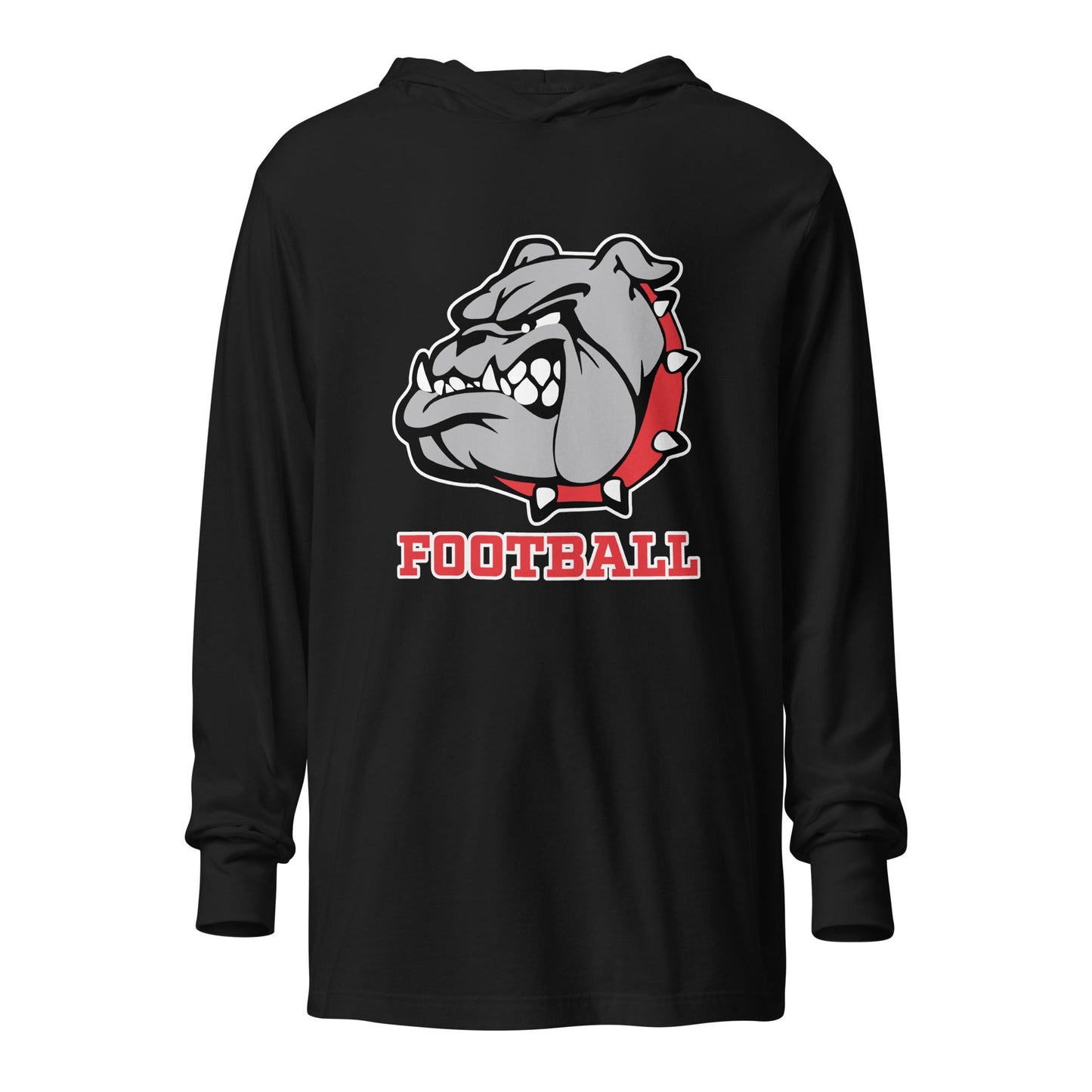 Performance | Hooded Long Sleeve T Shirt | 6th Grade Bulldogs Team | Football Logo