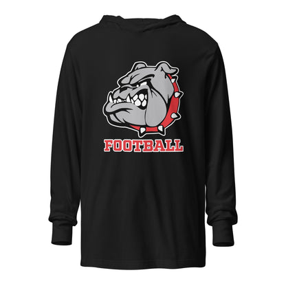 Performance | Hooded Long Sleeve T Shirt | 6th Grade Bulldogs Team | Football Logo