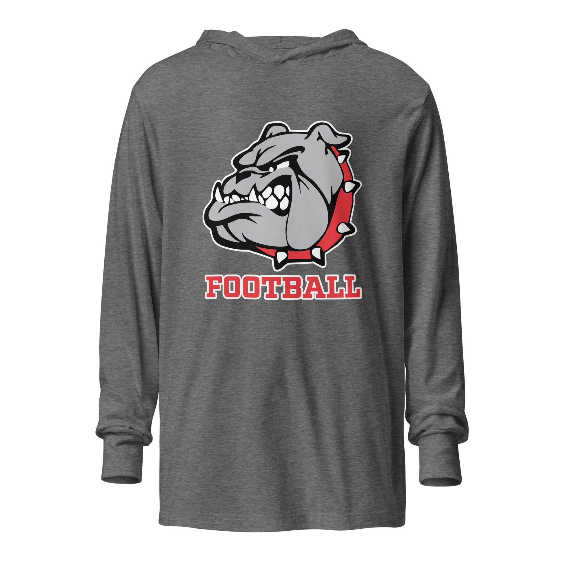 Performance | Hooded Long Sleeve T Shirt | 6th Grade Bulldogs Team | Football Logo