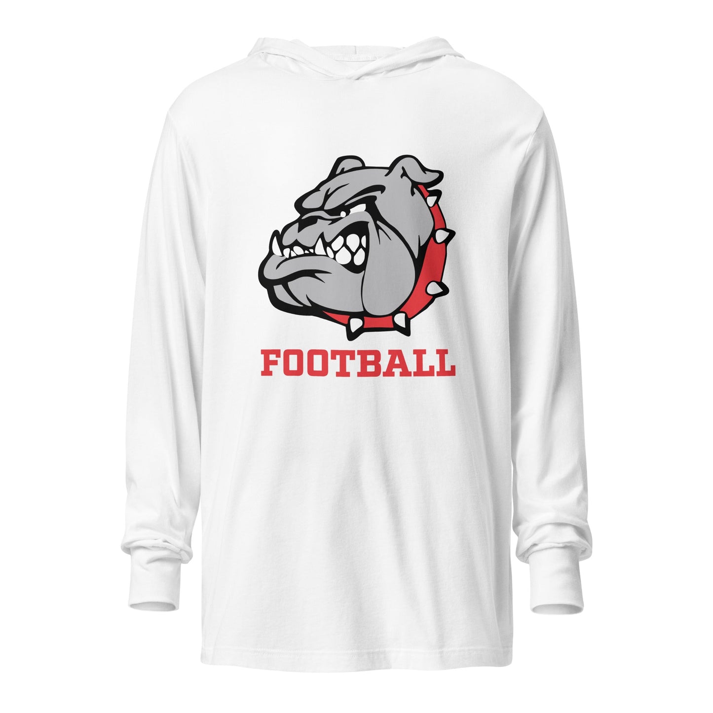 Performance | Hooded Long Sleeve T Shirt | 6th Grade Bulldogs Team | Football Logo