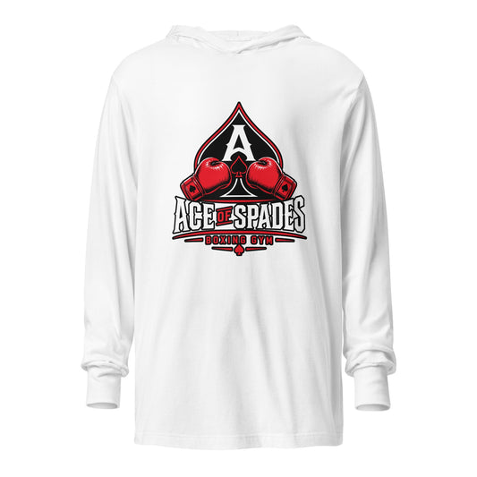 Performance | Hooded Long Sleeve T Shirt | Ace of Spades Boxing Gym | Emblem Logo